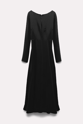 Dorothee Schumacher Silk dress with slit neckline pure black